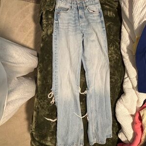 Zara Light Blue Straight Leg Jeans